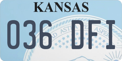 KS license plate 036DFI