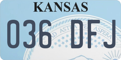 KS license plate 036DFJ