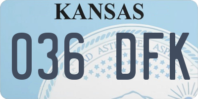 KS license plate 036DFK