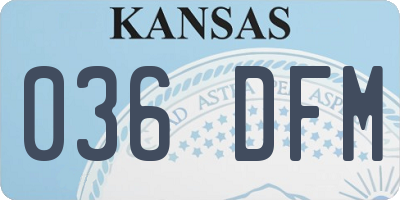 KS license plate 036DFM