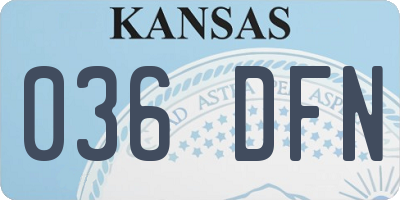 KS license plate 036DFN