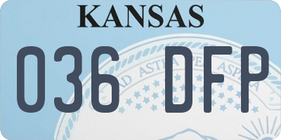 KS license plate 036DFP