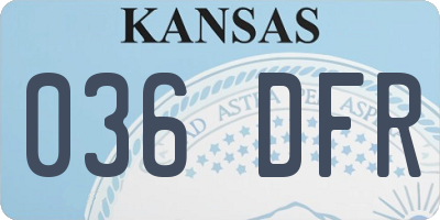 KS license plate 036DFR