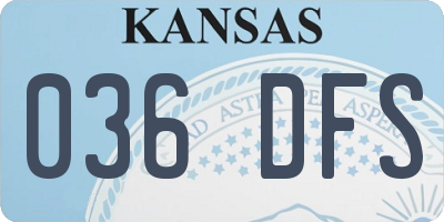 KS license plate 036DFS
