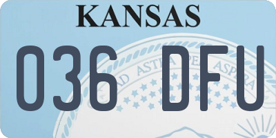 KS license plate 036DFU