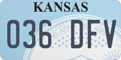 KS license plate 036DFV