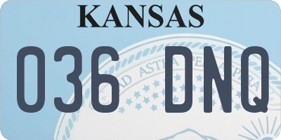 KS license plate 036DNQ
