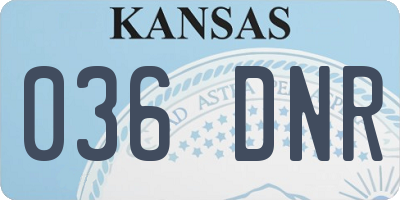 KS license plate 036DNR