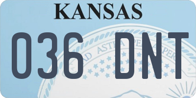 KS license plate 036DNT