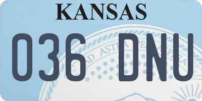 KS license plate 036DNU