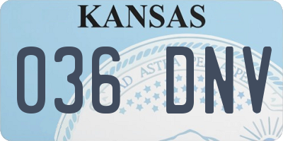 KS license plate 036DNV
