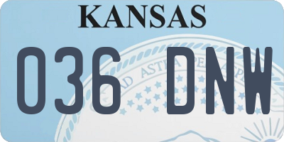 KS license plate 036DNW