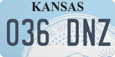 KS license plate 036DNZ