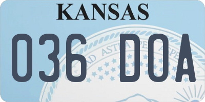 KS license plate 036DOA