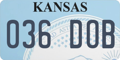 KS license plate 036DOB