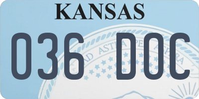 KS license plate 036DOC