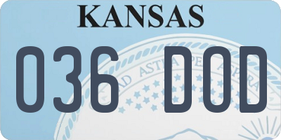 KS license plate 036DOD