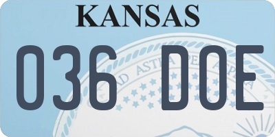 KS license plate 036DOE
