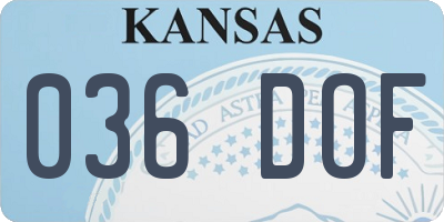 KS license plate 036DOF