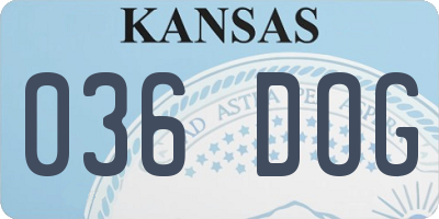 KS license plate 036DOG