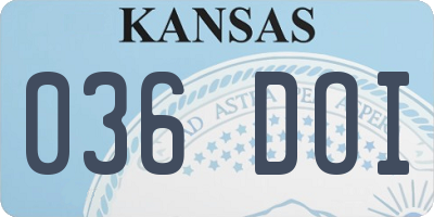 KS license plate 036DOI