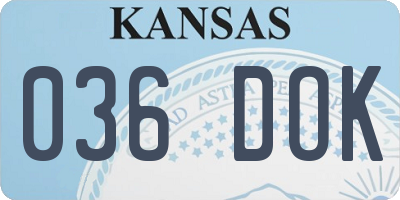 KS license plate 036DOK