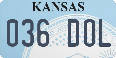 KS license plate 036DOL