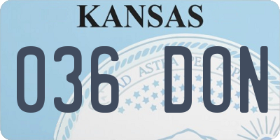 KS license plate 036DON
