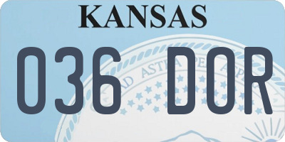 KS license plate 036DOR