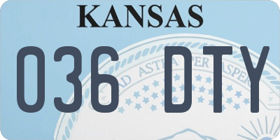 KS license plate 036DTY