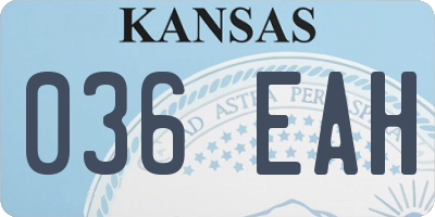 KS license plate 036EAH