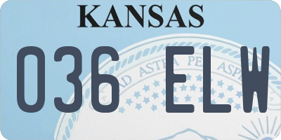 KS license plate 036ELW