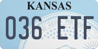 KS license plate 036ETF