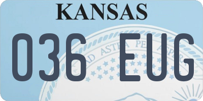 KS license plate 036EUG