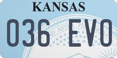 KS license plate 036EVO