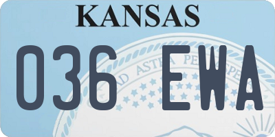 KS license plate 036EWA