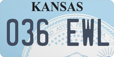 KS license plate 036EWL