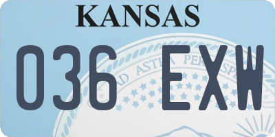 KS license plate 036EXW