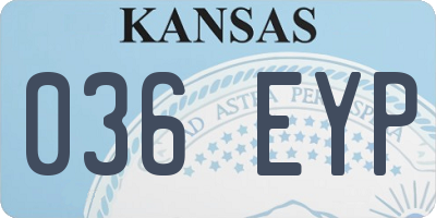 KS license plate 036EYP