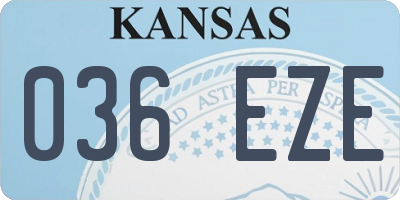 KS license plate 036EZE