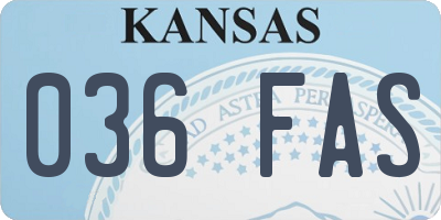 KS license plate 036FAS