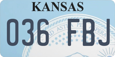 KS license plate 036FBJ