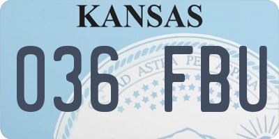 KS license plate 036FBU