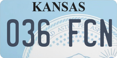 KS license plate 036FCN
