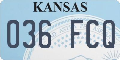 KS license plate 036FCQ