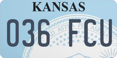 KS license plate 036FCU