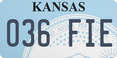 KS license plate 036FIE