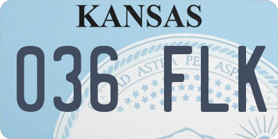 KS license plate 036FLK