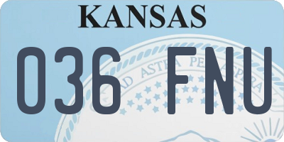 KS license plate 036FNU