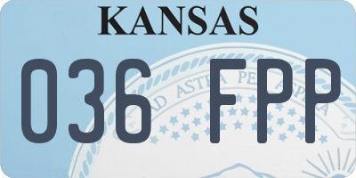 KS license plate 036FPP